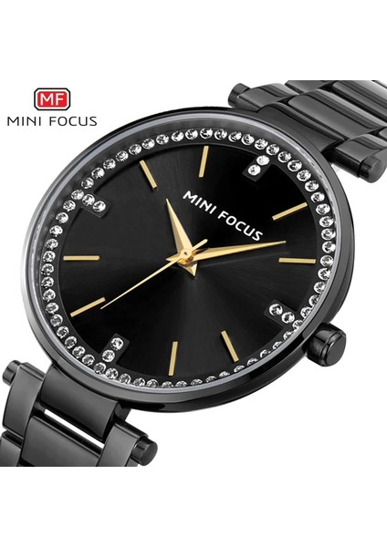 Kutu ile Gül Altın Mını Focus Lüks Kuvars Kadın Saatler Bilezik Saat Bayanlar Ultra Ince Elbise Taklidi Elmas Gül Altın Saat Montre Femme (Yurt Dışından)