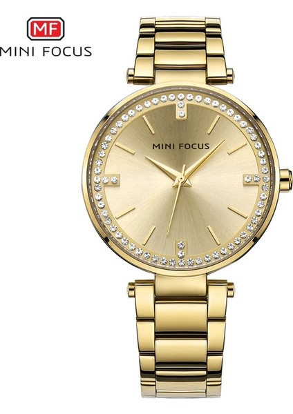 Kutu ile Gül Altın Mını Focus Lüks Kuvars Kadın Saatler Bilezik Saat Bayanlar Ultra Ince Elbise Taklidi Elmas Gül Altın Saat Montre Femme (Yurt Dışından)