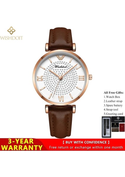 Kahverengi Beyaz 2021 Yeni Altın Izle Kadın Saatler Bayanlar Yaratıcı Çelik Kadın Bilezik Saatler Kadın Su Geçirmez Saat Relogio Feminino (Yurt Dışından)