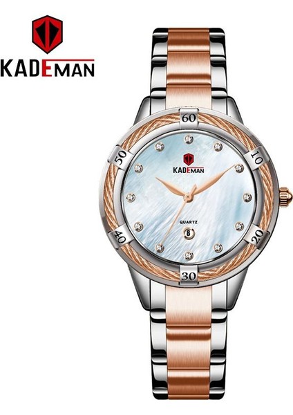 Kutuda Altın Kademan Gül Altın Bayan Izle Paslanmaz Çelik Bayanlar Bilezik Izle Kadın Saat Relogio Feminino Montre Femme (Yurt Dışından)