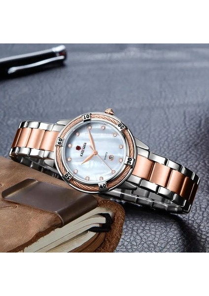 Kutuda Altın Kademan Gül Altın Bayan Izle Paslanmaz Çelik Bayanlar Bilezik Izle Kadın Saat Relogio Feminino Montre Femme (Yurt Dışından)