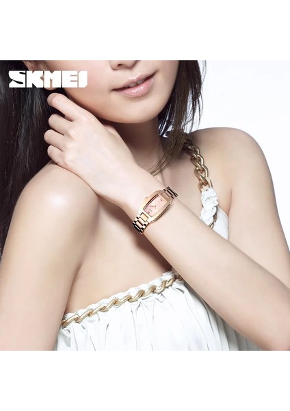 Gümüş Skmeı Kadın Izle Dikdörtgen Kadran Zarif Kuvars Japon Bayan Kol Saatleri Altın Paslanmaz Çelik Bilezik Saatler Montre Femme (Yurt Dışından) modelleri