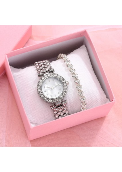 Gül Altın 1 2 Adet Set Kadın Bilezik Saatler Lüks Elmas Kol Saati Bayanlar Kadınlar Için Zarif Gül Altın Kordonlu Saat Kuvars Izle Reloj Mujer (Yurt Dışından) indirimleri