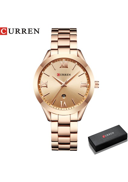 Gül Altın Kutusu Curren Gül Altın Izle Kadın Saatler Bayanlar Yaratıcı Çelik Kadın Bilezik Saatler Kadın Saat Relogio Feminino Montre Femme (Yurt Dışından)