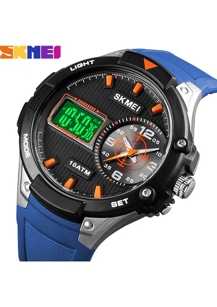 Siyah Beyaz Skmeı Erkekler Kuvars Dijital Saat Yaratıcı Çift Ekran Spor Saatler Erkek Su Geçirmez LED Kol Saati Montre Homme Saat Relojes (Yurt Dışından) fiyatları