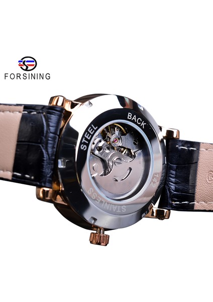GMT1164-3 Forsining Basit Erkek Mekanik Saat Otomatik Alt Kadran Siyah Ultra-Ince Analog Hakiki Deri Bantlı Kol Saati Horloge Mannen (Yurt Dışından) indirimleri