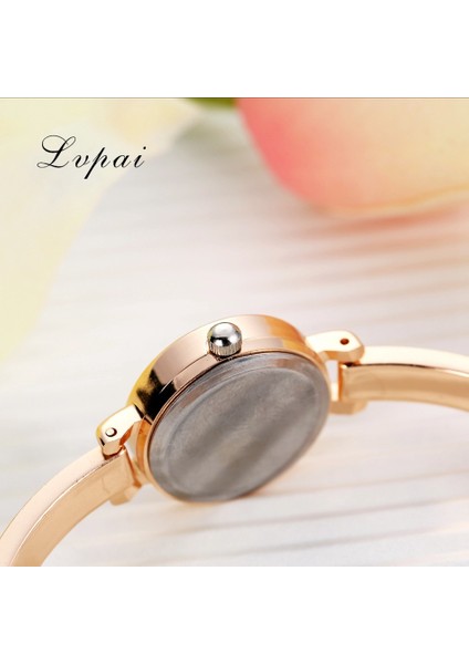 Gül Altın Siyah Lüks Izle Kadın Elbise Bilezik Saat Moda Kristal Kuvars Kol Saati Klasik Altın Bayanlar Gündelik Saat Lvpai Üst Marka (Yurt Dışından)
