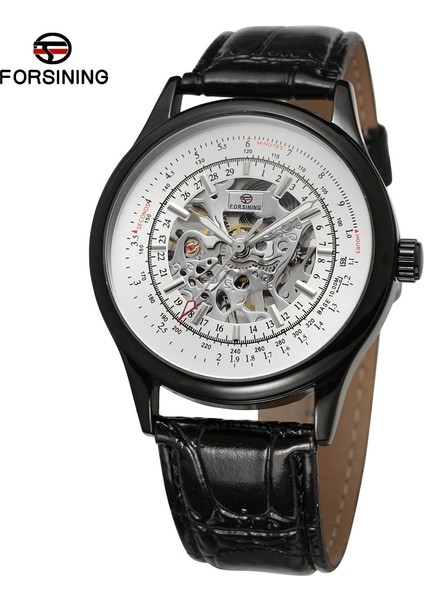 Beyaz Forsınıng Beyaz Mekanik Saat Dairesel Içi Boş Alt Dijital Ölçekli Saat Erkek ve Kadın Bilek Kayışlı Saat (Yurt Dışından) modelleri