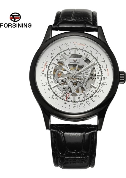 Beyaz Forsınıng Beyaz Mekanik Saat Dairesel Içi Boş Alt Dijital Ölçekli Saat Erkek ve Kadın Bilek Kayışlı Saat (Yurt Dışından) fırsatları