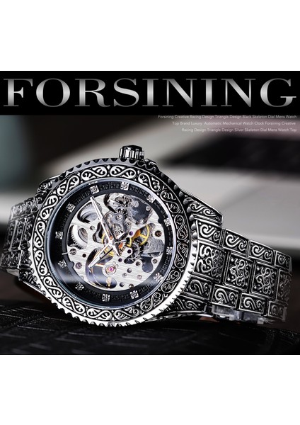 GMT1213-1 Forsining Otomatik Mekanik Saat Lüks Açık Kol Saati Moda Erkek Saatler Paslanmaz Çelik Retro Saat (Yurt Dışından) fiyatları