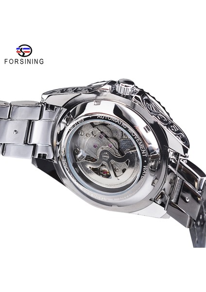 GMT1213-1 Forsining Otomatik Mekanik Saat Lüks Açık Kol Saati Moda Erkek Saatler Paslanmaz Çelik Retro Saat (Yurt Dışından) indirimleri