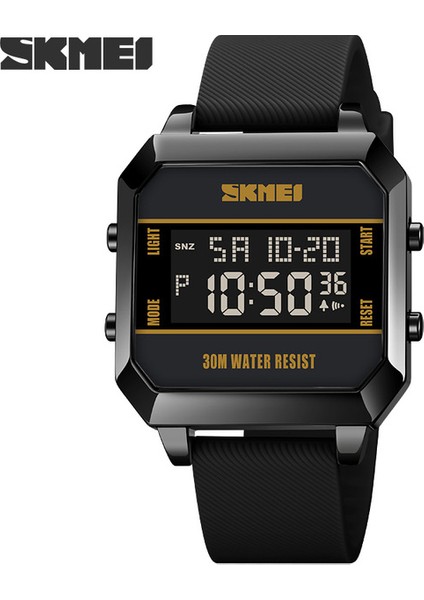 Siyah Skmeı Marka Spor Dijital Saat Moda LED Erkek Saatler Chrono Elektronik Kol Saati Su Geçirmez Geri Sayım Saati Reloj Hombre (Yurt Dışından)
