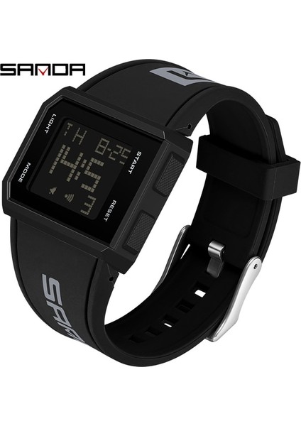 Siyah Sanda Üst Marka Lüks Erkek Spor Dijital Saat Basit Kare Su Geçirmez LED Analog Elektronik Saat Relogio Masculino (Yurt Dışından)