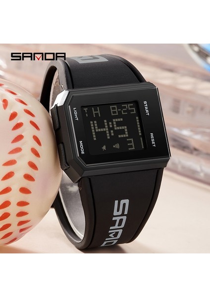 Siyah Sanda Üst Marka Lüks Erkek Spor Dijital Saat Basit Kare Su Geçirmez LED Analog Elektronik Saat Relogio Masculino (Yurt Dışından)