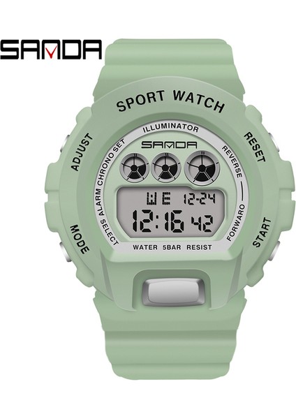 Yeşil Sanda Moda Basit Spor Izle Erkekler Askeri Saatler Çalar Saat Ms Dayanıklı Su Geçirmez Dijital Saat Orologio Da Donna (Yurt Dışından)