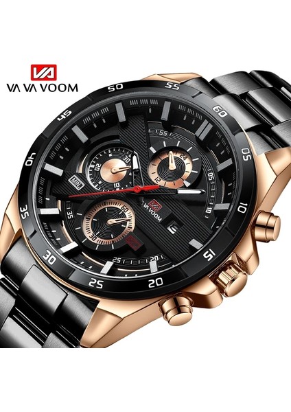 216G-5 2023 Yeni Moda Tasarımı Erkek Saatleri Üst Markalı Günlük Spor Siyah Yüzey Paslanmaz Çelik Su Geçirmez Kuvars Takvimli Saatler (Yurt Dışından) fiyatları