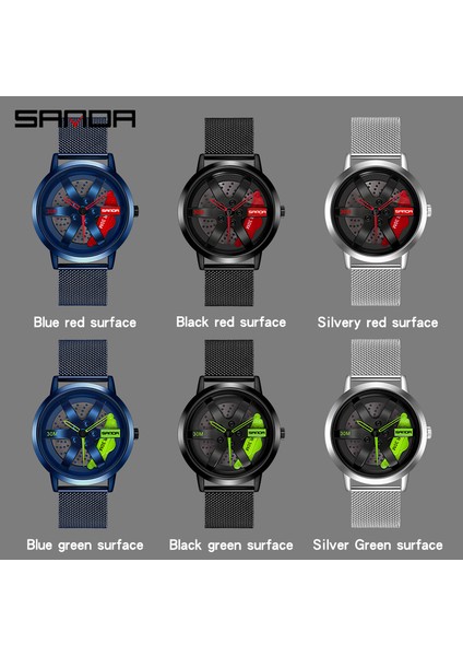 Mavi Kırmızı Sanda Erkekler Jant Hub Izle Özel Tasarım Spor Araba Izle Paslanmaz Örgü Yarış Direksiyonu Jant Hub Kuvars Izle Adam Su Geçirmezrelogio (Yurt Dışından) modelleri