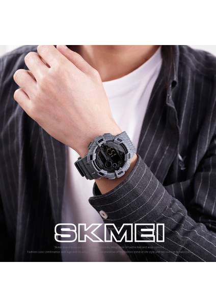 Denim Mavi Spor Izle Erkekler Çalar Saat 5bar Su Geçirmez Hafta 12/24 Saat Ekran Erkek Saatleri Denim Erkek Dijital Saat Relogio Masculino (Yurt Dışından) fırsatları