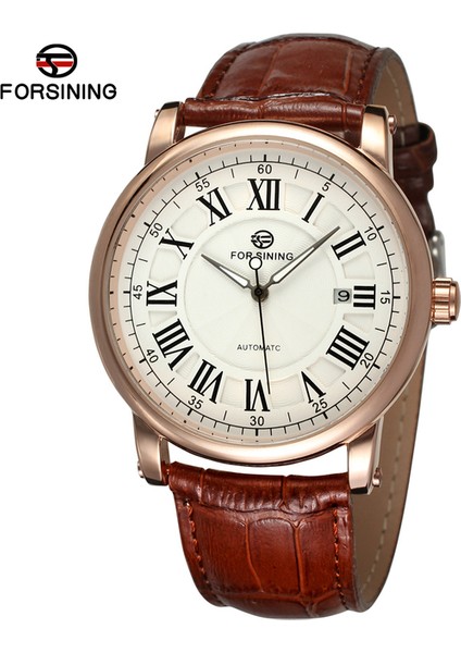 Beyaz Forsınıng Erkek ve Kadın Siyah Mekanik Saat Basit Rüzgar Roma Dijital Mekanik Hareket Saati Dairesel Kemer Saati (Yurt Dışından)