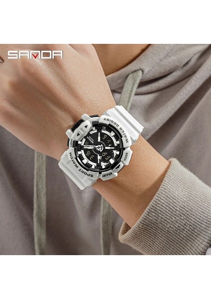 Sarı BLUE3129 Kum Elektronik Saatler Erkek Su Geçirmez Çift Ekran Kuvars Kol Saati Erkek Saat Spor Askeri Izle Relogios Masculino (Yurt Dışından) fiyatları