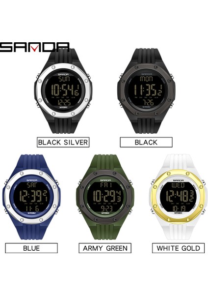 Siyah Sanda Lüks Erkek Izle Elektronik Aydınlık Dijital Saatler Moda Marka Kol Saati Geri Sayım Chronograph Saat Su Geçirmez Saat (Yurt Dışından) modelleri