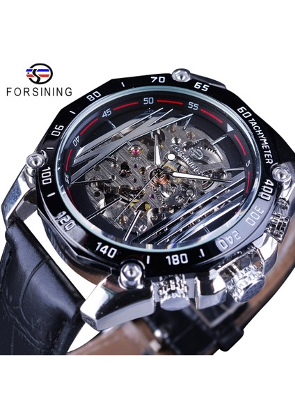 GMT1074-3 Forsining Mekanik Steampunk Serisi Erkekler Askeri Spor Izle Şeffaf Kadran Otomatik Izle Üst Marka Lüks Saat (Yurt Dışından)