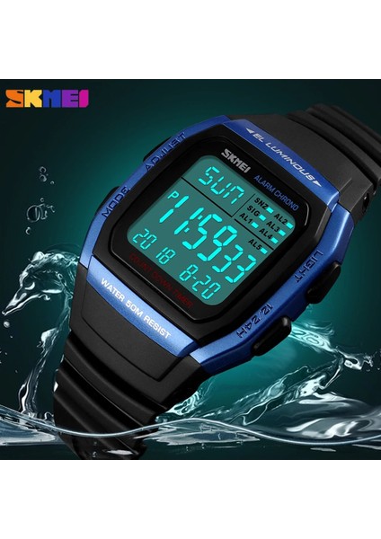 Mavi Izle Skmeı Marka Lüks Saatler Erkekler Moda Dijital Elektronik Saat Spor Su Geçirmez Askeri Chrono Kol Saati Relogio Masculino (Yurt Dışından)