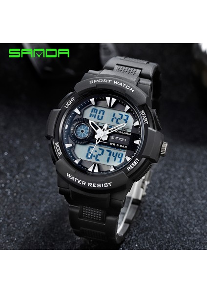 Mavi Sanda Spor Dijital Saat Erkekler Yüzme 50 M Su Geçirmez Çok Fonksiyonlu Askeri LED Elektronik Erkek Kol Saati Relogio Masculino (Yurt Dışından)