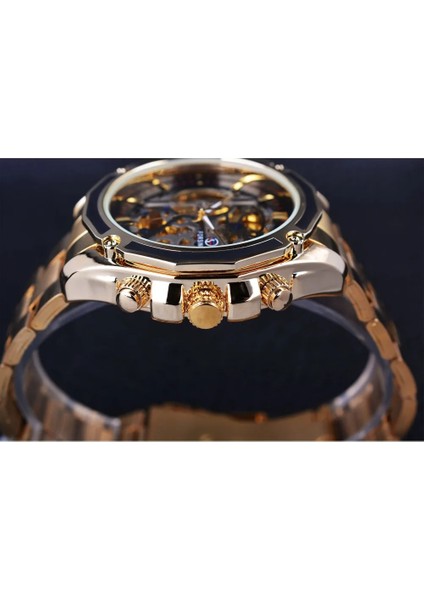 GMT982-4 Forsining 2017 Yeni Koleksiyon Şeffaf Kılıf Altın Paslanmaz Çelik Lüks Tasarım Erkek Saat Üst Marka Otomatik Saat (Yurt Dışından) indirimleri