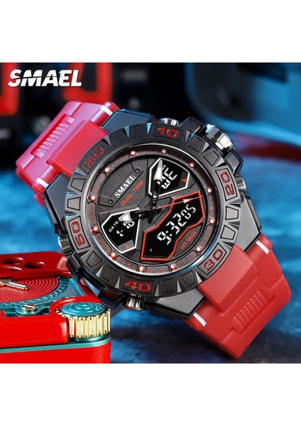 Red-Box Smael Elektronik Dijital Saatler Erkekler Için Moda Kronograf Kuvars Spor Erkek Kol Saati Otomatik Tarih Hafta Çalar Saat Часы (Yurt Dışından) modelleri