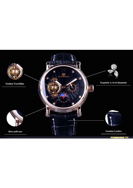 Beyaz Altın Forsining Moda Lüks Aydınlık Eller Gül Altın Erkek Saatler Üst Marka Tourbillion Elmas Ekran Otomatik Mekanik Saat (Yurt Dışından) modelleri