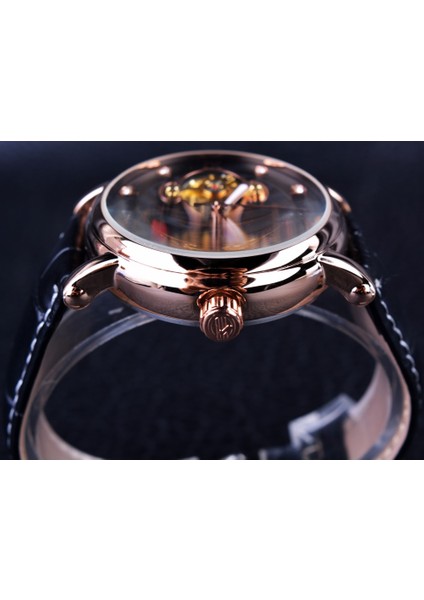 Beyaz Altın Forsining Moda Lüks Aydınlık Eller Gül Altın Erkek Saatler Üst Marka Tourbillion Elmas Ekran Otomatik Mekanik Saat (Yurt Dışından) indirimleri
