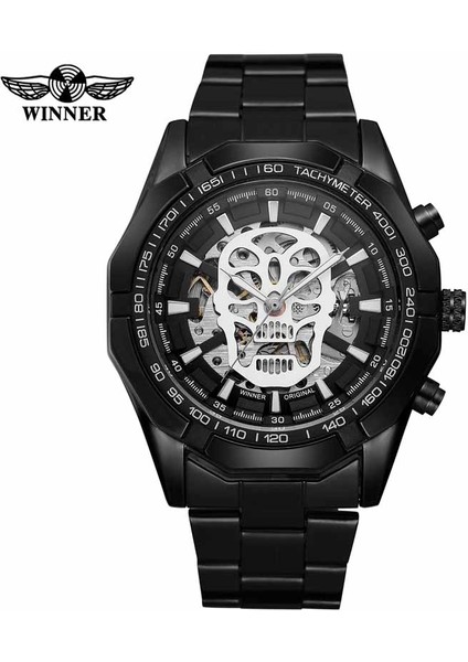 Altın Siyah Moda Erkek Çelik Kemer Analog Spor Mekanik Kol Saati Üst Marka Lüks Spor Kol Saati Erkek Saatler Relogio Masculino (Yurt Dışından) fırsatları