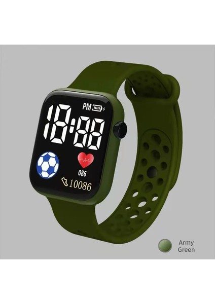 Koyu Yeşil 3 Erkek Spor Elektronik Saat Erkekler Kadınlar Için LED Akıllı Gece Lambası Ekranı Çocuk Kol Saati Koşu Spor Bileklik Sıcak (Yurt Dışından)