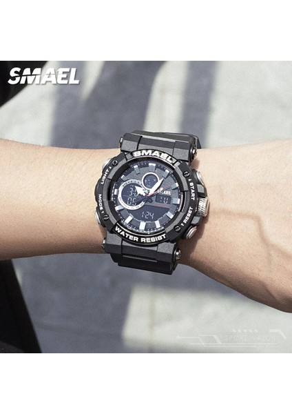 Orange-Box Smael Askeri Spor Dijital Izle Erkekler Için LED Ekran Chronograph Kuvars Saatler Çok Fonksiyonlu Çalar Saat Kol Saati 8048 (Yurt Dışından) modelleri