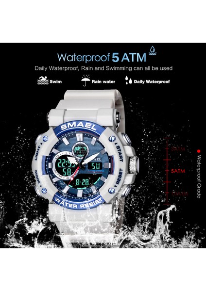 Orange-Box Smael Askeri Spor Dijital Izle Erkekler Için LED Ekran Chronograph Kuvars Saatler Çok Fonksiyonlu Çalar Saat Kol Saati 8048 (Yurt Dışından) indirimleri
