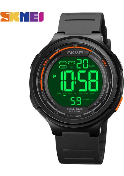 Siyah Skmeı Yeni LED Işık Dijital Erkek Spor Saatler Geri Sayım 5bar Su Geçirmez Kol Saati Erkekler Için Erkek Saat Izle Reloj Hombre 1841 (Yurt Dışından)