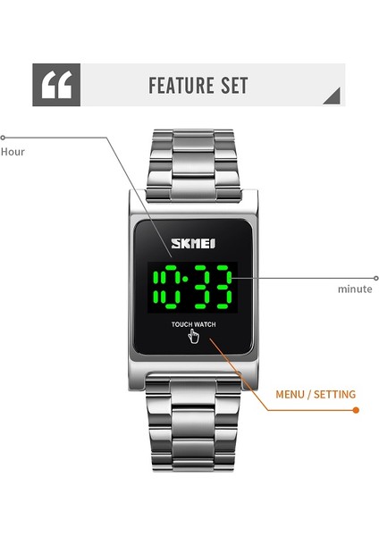 Gül Altın Kutu Skmeı Marka Moda Dokunmatik Ekran Dijital Saat Erkekler Su Geçirmez LED Işık Tarih Erkekler Kol Saatleri Elektronik Saat Hediye Reloj 1869 (Yurt Dışından) indirimleri