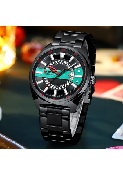 Kahve Curren 8403 Erkekler Için Rahat Spor Saatler Üst Marka Lüks Askeri Deri Kol Saati Adam Saat Moda Chronograph Kol Saati (Yurt Dışından)