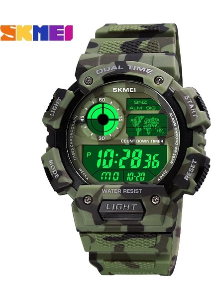 Sarı Kamuflaj Skmeı Erkek Saatler Yeni Moda Rahat LED Dijital Açık Spor Izle Erkekler Çok Fonksiyonlu Öğrenci Bilek Saat Erkek Saatler (Yurt Dışından)