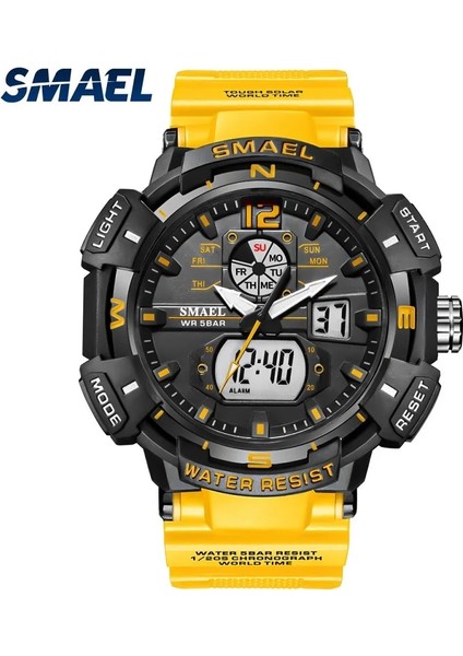 Beyaz Smael Lüks Marka Erkek Saati Açık Spor Su Geçirmez Saatler Çift Ekran Kuvars Askeri Dijital Saat Relogio Masculino (Yurt Dışından) modelleri