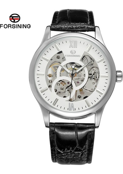 08 Forsınıng Basit Rüzgar Içi Boş Çift Halkalı Tırnak Terazisi Mekanik Hareket Mekanik Saat Dairesel Kemer Erkek ve Kadın Saati (Yurt Dışından)