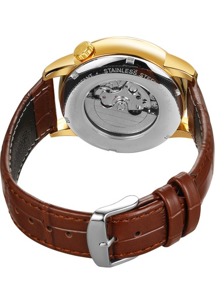 Siyah Forsining Erkek Saatleri Çift Arama Otomatik Mekanik Kol Saatleri Moda Su Geçirmez Spor Adam Relogio Masculi Izle Saat (Yurt Dışından) fiyatları