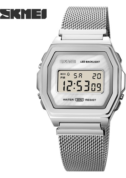 Gümüş Beyaz Siyah Erkekler Dijital Saat LED Ekran Su Geçirmez Erkek Kol Saatleri Kronograf Takvim Alarm Spor Saatler Relogio Masculino Skmeı 1806 (Yurt Dışından) fiyatları