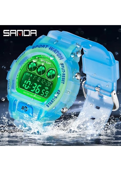 Şeffaf Siyah 5 Sanda Moda Kadın Dijital Saat Lüks Marka Öğrenci Spor Saatleri Unisex LED Elektronik Kol Saati Kız Saat Montre Homme (Yurt Dışından) modelleri
