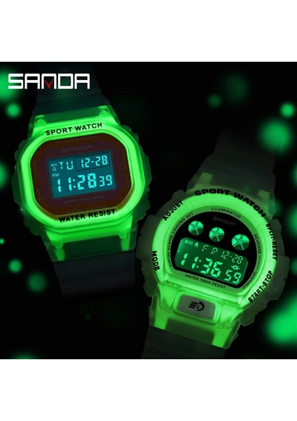 Şeffaf Siyah 5 Sanda Moda Kadın Dijital Saat Lüks Marka Öğrenci Spor Saatleri Unisex LED Elektronik Kol Saati Kız Saat Montre Homme (Yurt Dışından) fırsatları