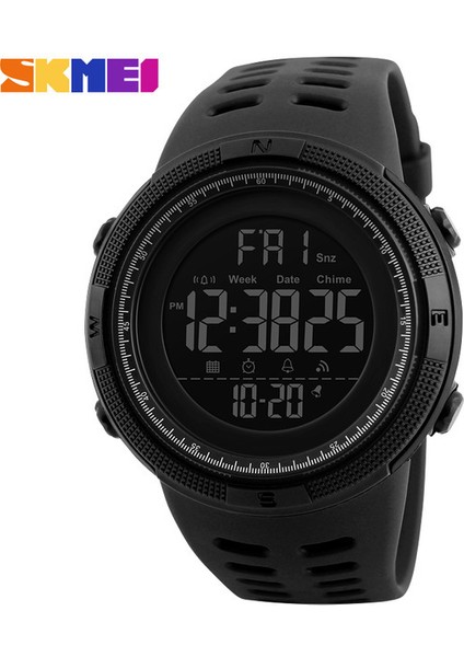 Siyah Skmeı Marka Erkek Spor Saatler Çok Fonksiyonlu Saatler Çalar Saat Su Geçirmez LED Dijital Saat 1251 Askeri Relogio Masculino (Yurt Dışından)