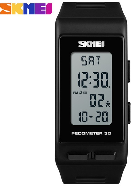 Siyah Skmeı Lüks Dijital Saat Erkek Kadın Pedometre Kalori Spor Saatler Su Geçirmez LED Elektronik Kol Saati Saat Erkek (Yurt Dışından)