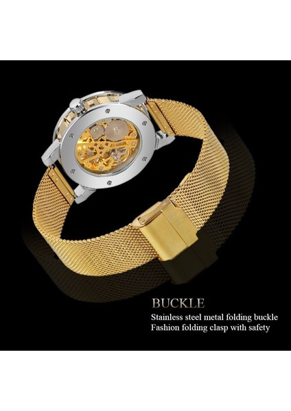 Altın T-Wınner Mekanik Örgü Bant Relojes Hombre Erkekler Kol Saatleri Su Geçirmez Spor Lüks Iş Erkek Kazanan Izle (Yurt Dışından) fırsatları