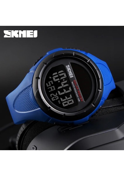 Mavi Skmeı LED Ekran Dijital Saatler Erkekler Için Lüks Çok Fonksiyonlu Su Geçirmez Elektronik Kol Saati Askeri Pu Kayış Dijital Saat (Yurt Dışından) modelleri